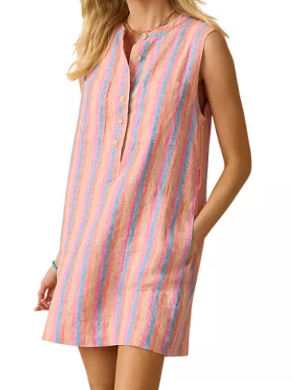 Faherty Avalon Dress, Size L 100% linen - Picture 2 of 14